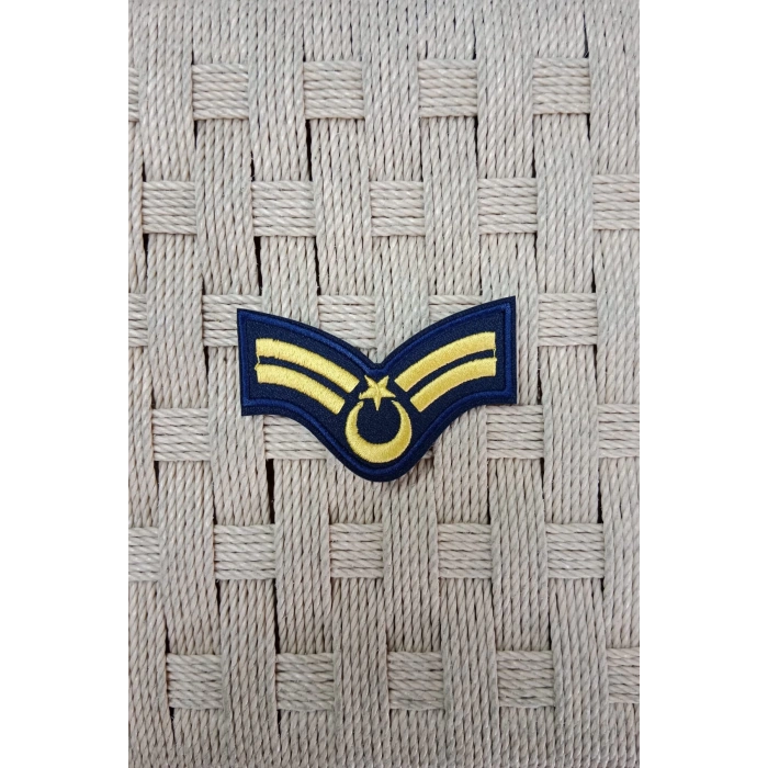 Hava Kuvvetleri Astsubay Cavus Dahili ve Harici Lacivert Bez Nakis Kol Rutbe