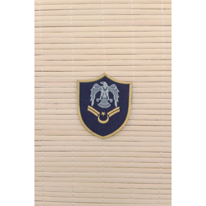 Hava Kuvvetleri Astsubay Cavus Lacivert Zemin Kartal Nakisli Plastik Mini Yelek Rutbe