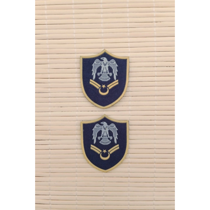 Hava Kuvvetleri Astsubay Cavus Lacivert Zemin Kartal Nakisli Plastik Mini Yelek Rutbesi