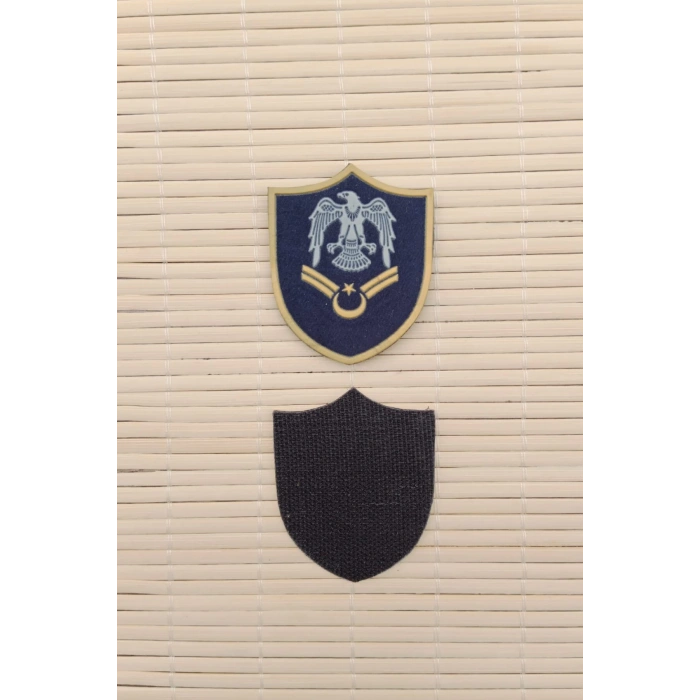 Hava Kuvvetleri Astsubay Cavus Lacivert Zemin Kartal Nakisli Plastik Mini Yelek Rutbesi