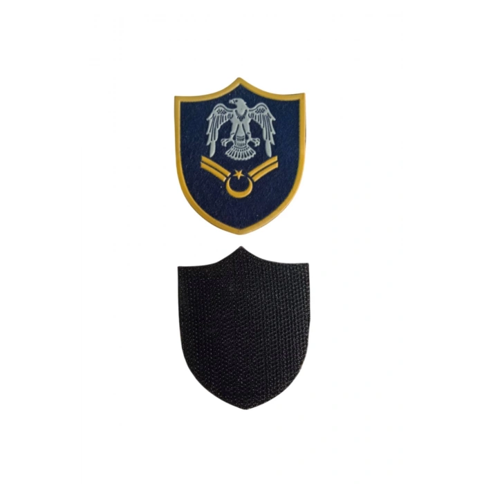 Hava Kuvvetleri Astsubay Cavus Lacivert Zemin Kartal Nakisli Plastik Mini Yelek Rutbe