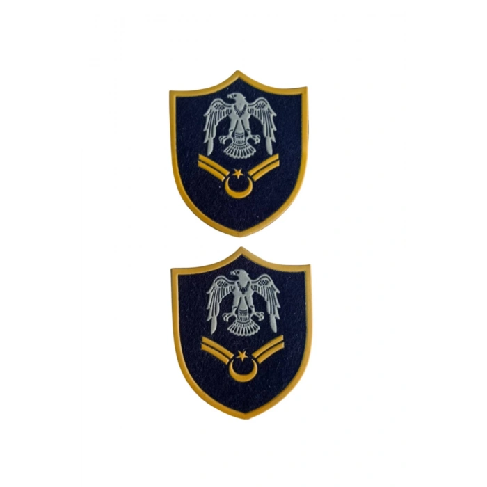 Hava Kuvvetleri Astsubay Cavus Lacivert Zemin Kartal Nakisli Plastik Mini Yelek Rutbesi