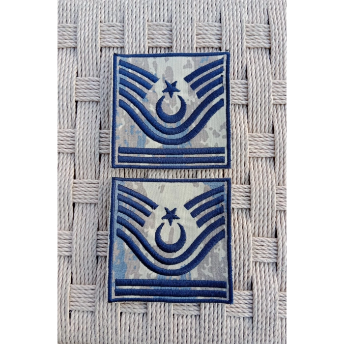 hava kuvvetleri astsubay kidemli bascavus kamuflaj renkli nakis kol rutbe