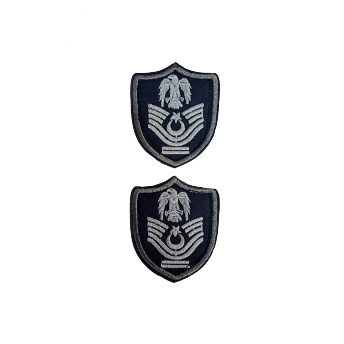 Hava Kuvvetleri Astsubay Kidemli Bascavus Lacivert Zemin Kartal Nakisli Mini Polar Rutbesi