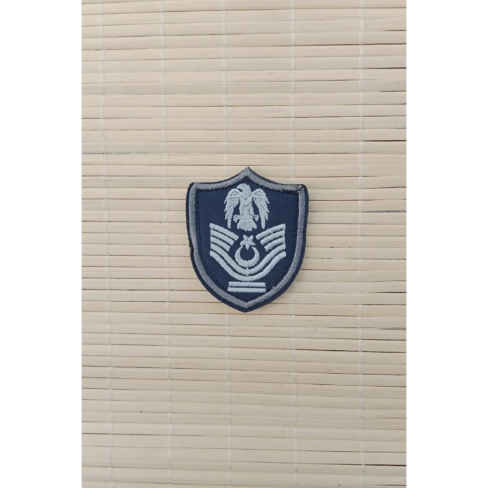 Hava Kuvvetleri Astsubay Kidemli Bascavus Lacivert Zemin Kartal Nakisli Mini Polar Rutbesi