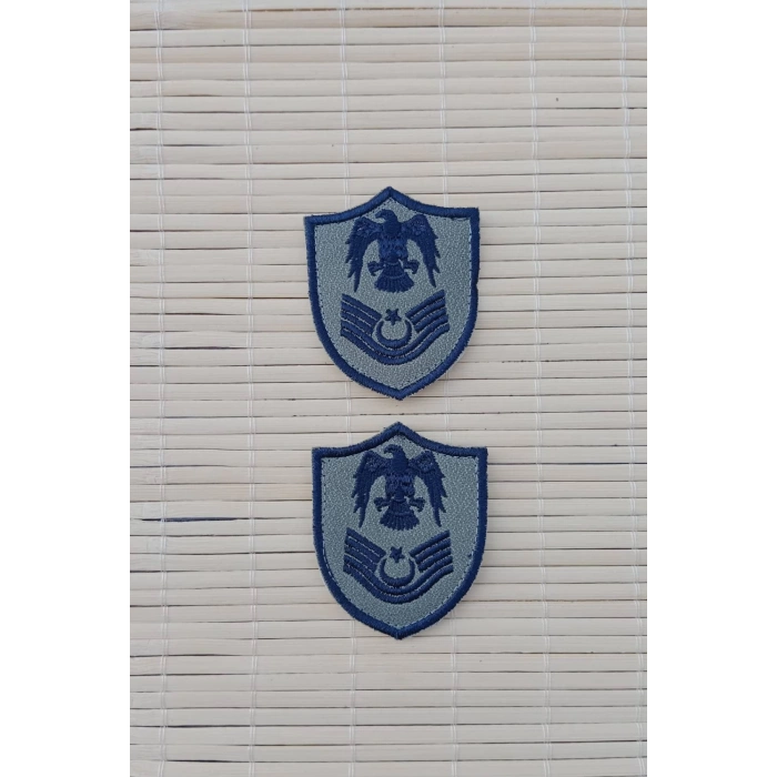 Hava Kuvvetleri Astsubay Kidemli Ustcavus Gri Zemin Kartal Nakisli Mini Tisort Rutbesi