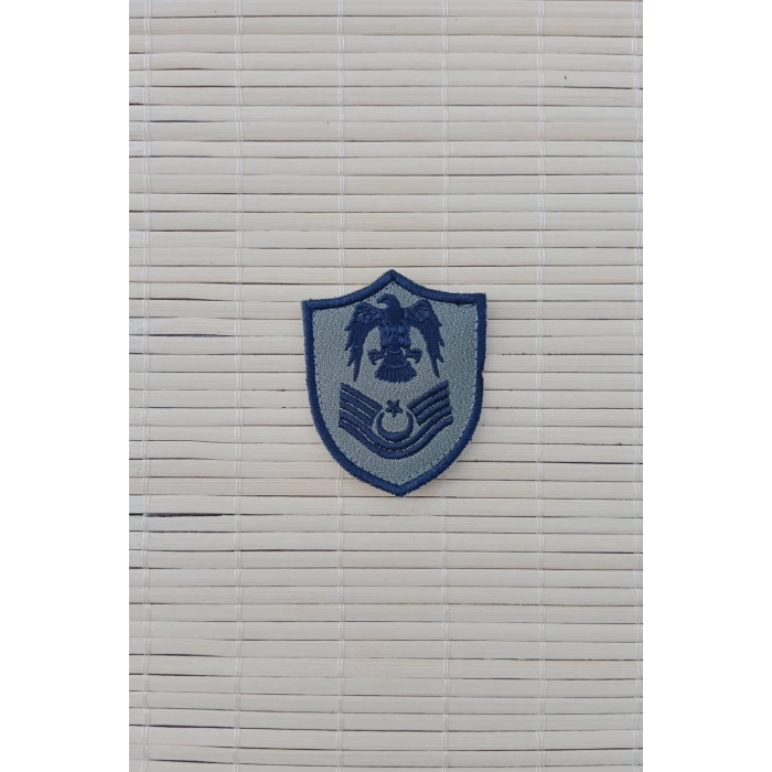 Hava Kuvvetleri Astsubay Kidemli Ustcavus Gri Zemin Kartal Nakisli Mini Tisort Rutbesi