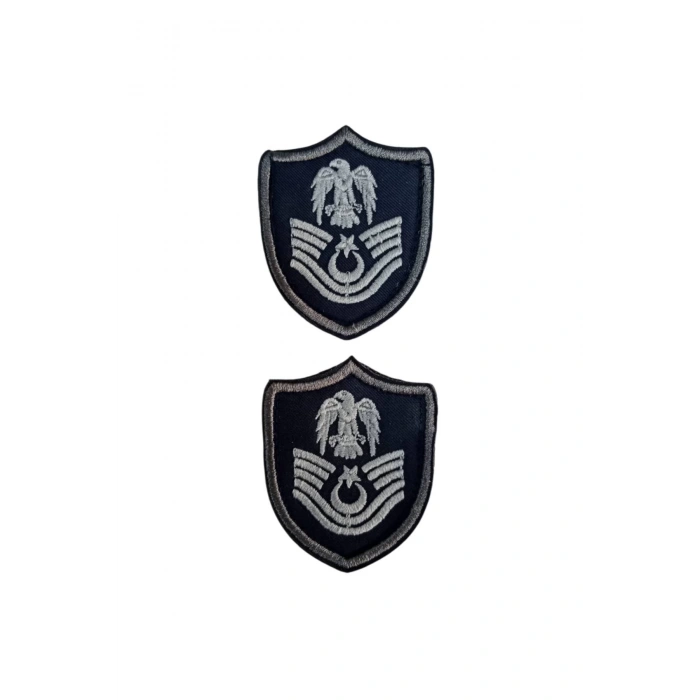 Hava Kuvvetleri Astsubay Kidemli Ustcavus Lacivert Zemin Kartal Nakisli Mini Polar Rutbesi