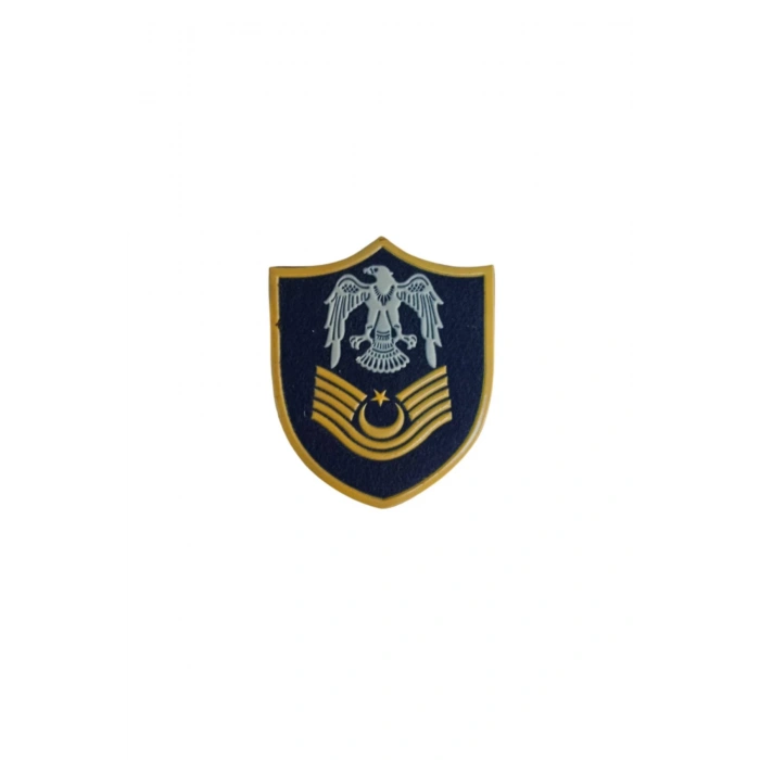 Hava Kuvvetleri Astsubay Kidemli Ustcavus Lacivert Zemin Kartal Nakisli Plastik Mini Yelek Rutbe