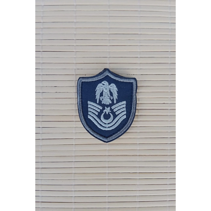 Hava Kuvvetleri Astsubay Kidemli Ustcavus Lacivert Zemin Kartal Nakisli Mini Polar Rutbe