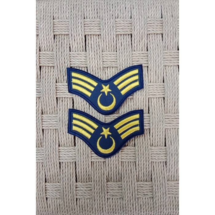 Hava Kuvvetleri Astsubay Kidemlicavus Dahili ve Harici Lacivert Bez Nakis Kol Rutbe