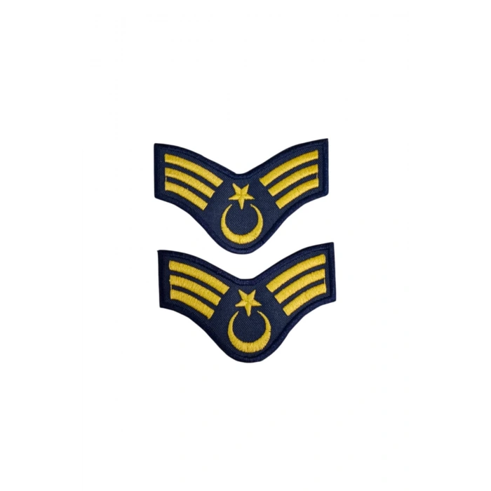 Hava Kuvvetleri Astsubay Kidemlicavus Dahili ve Harici Lacivert Bez Nakis Kol Rutbe