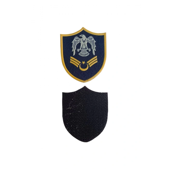 Hava Kuvvetleri Astsubay Kidemlicavus Lacivert Zemin Kartal Nakisli Plastik Mini Yelek Rutbe