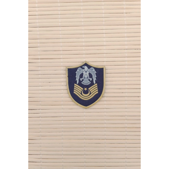 Hava Kuvvetleri Astsubay Kidemli Ustcavus Lacivert Zemin Kartal Nakisli Plastik Mini Yelek Rutbe