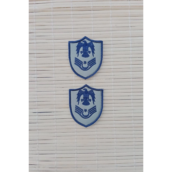 Hava Kuvvetleri Astsubay Ustcavus Gri Zemin Kartal Nakisli Mini Tisort Rutbesi