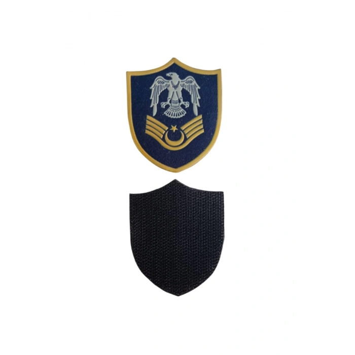 Hava Kuvvetleri Astsubay Ustcavus Lacivert Zemin Kartal Nakisli Plastik Mini Yelek Rutbe