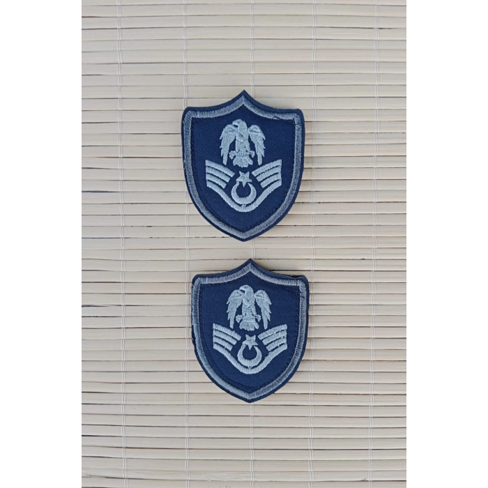 Hava Kuvvetleri Astsubay Ustcavus Lacivert Zemin Kartal Nakisli Mini Polar Rutbesi