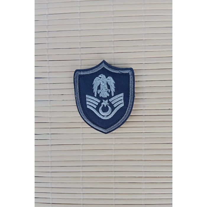 Hava Kuvvetleri Astsubay Ustcavus Lacivert Zemin Kartal Nakisli Mini Polar Rutbesi