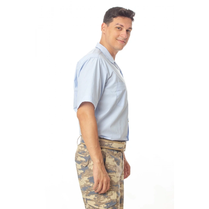 hava kuvvetleri astsubay ve uzman cavus kisa kollu safari mavi gomlek