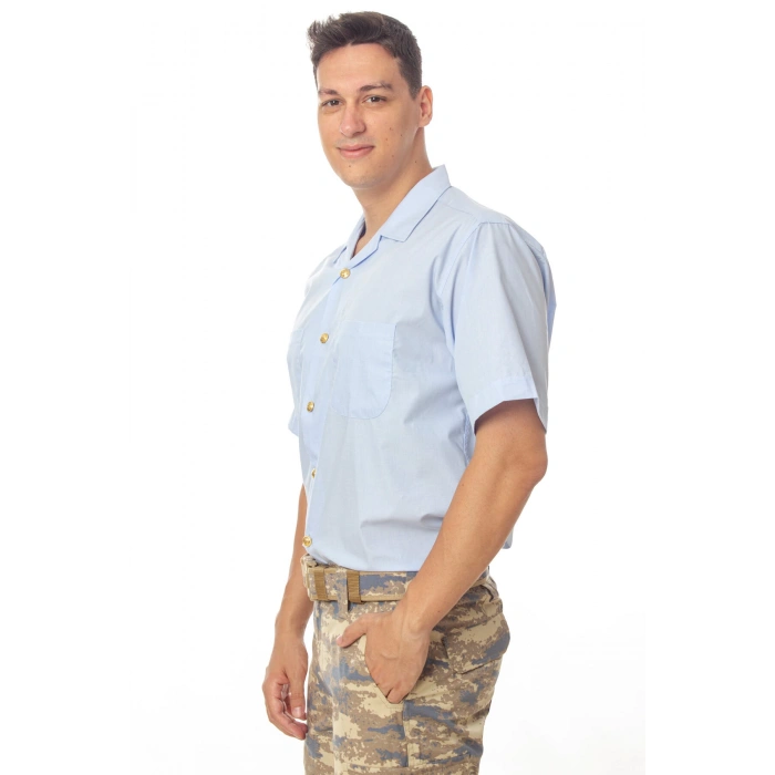 hava kuvvetleri astsubay ve uzman cavus kisa kollu safari mavi gomlek