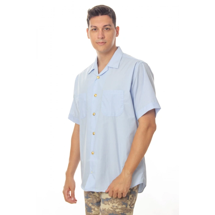 hava kuvvetleri astsubay ve uzman cavus kisa kollu safari mavi gomlek