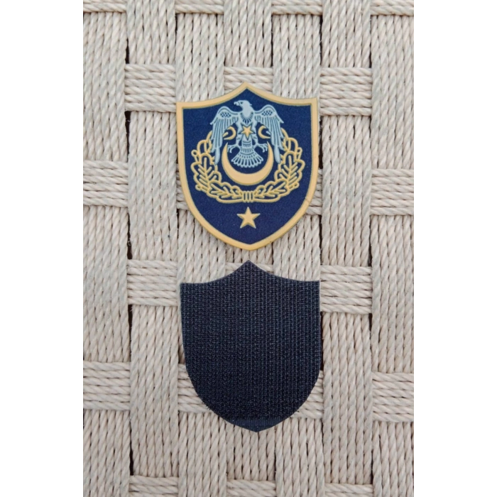 Hava Kuvvetleri Subay Binbasi Lacivert Zemin Kartal Nakisli Sirmali Mini Plastik Yelek Rutbe