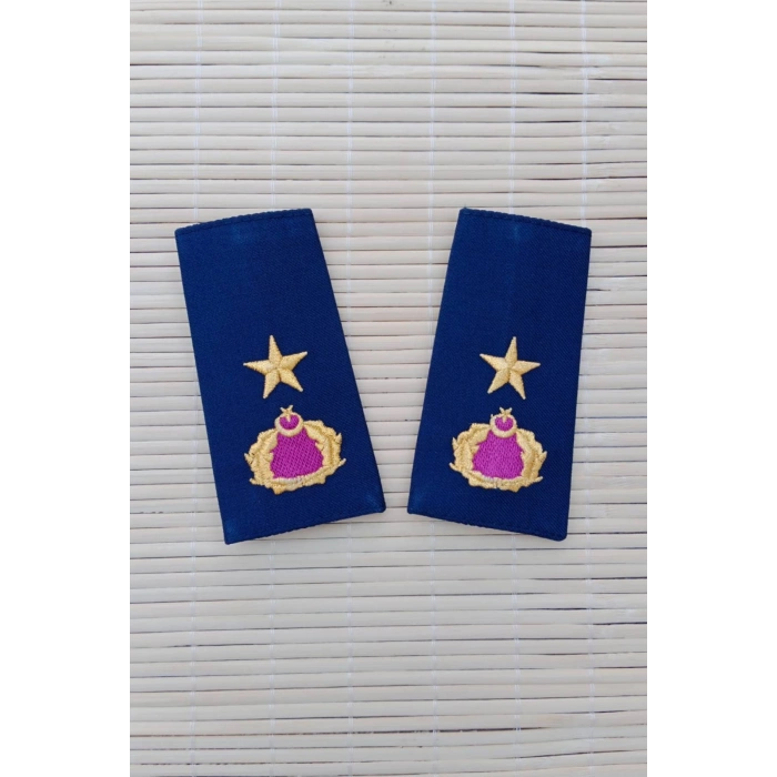 Hava Kuvvetleri Dahili Lacivert Renkli Binbasi Omuzluk Apolet Karargah Rutbe