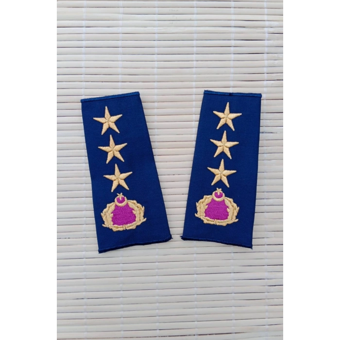 Hava Kuvvetleri Dahili Lacivert Renkli Kurmay Albay Omuzluk Apolet Karargah Rutbe