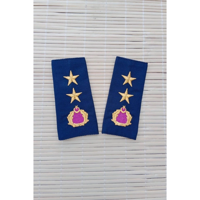 Hava Kuvvetleri Dahili Lacivert Renkli Yarbay Omuzluk Apolet Karargah Rutbe