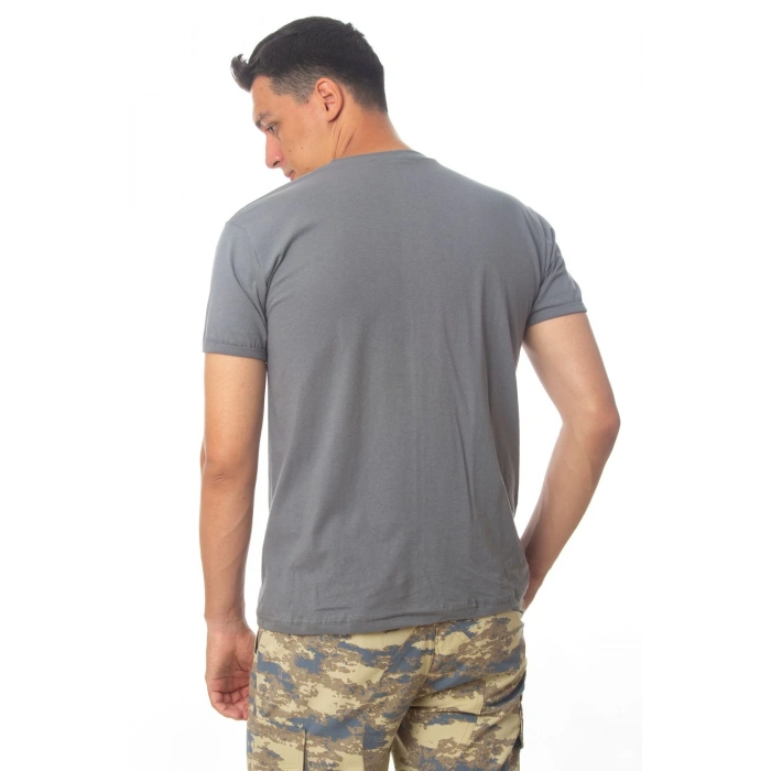 Hava kuvvetleri gri renkli kisa kollu pamuklu organik kaliteli subay astsubay rutbeli fanilasi