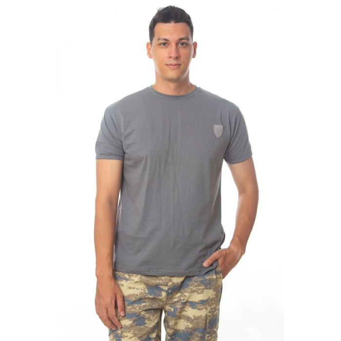 Hava kuvvetleri gri renkli kisa kollu pamuklu organik kaliteli subay astsubay rutbeli fanilasi