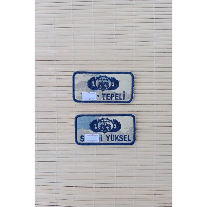 hava kuvvetleri guvenlik ad soyad yazili bez isimlikli nakis brovesi