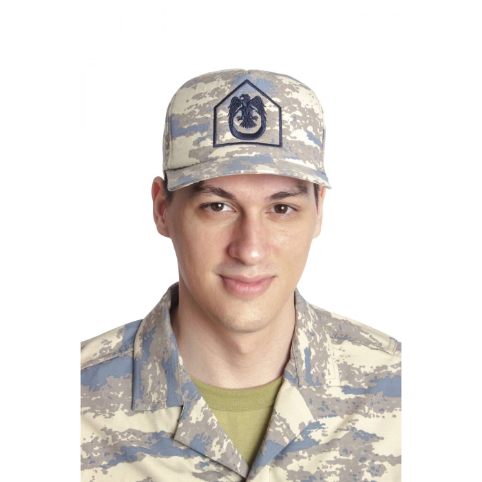 Hava Kuvvetleri Kamuflaj Renk Arkasi Ayarlamali Nakis islemeli Astsubay Havaci Sapka Kep