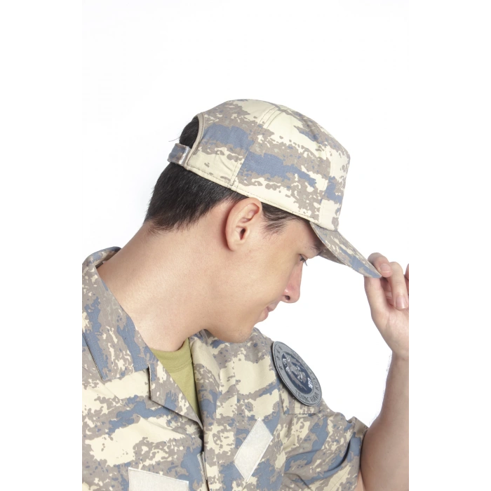 Hava Kuvvetleri Kamuflaj Renk Arkasi Ayarlamali Nakis islemeli Astsubay Havaci Sapka Kep