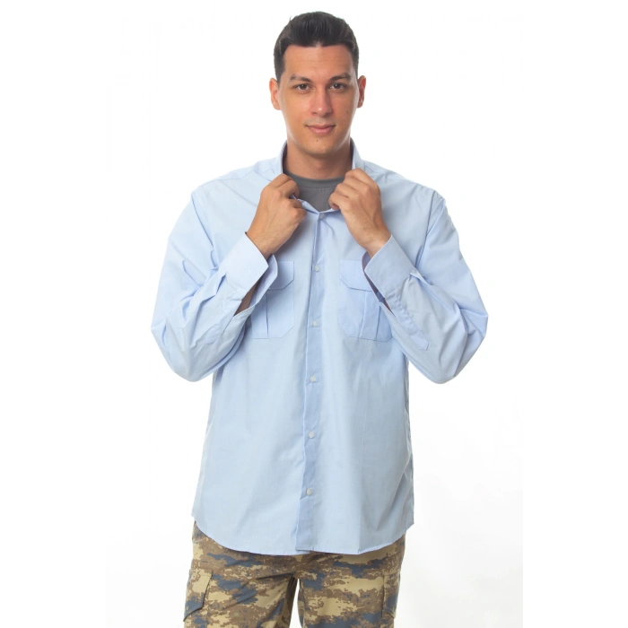 hava kuvvetleri mavi renkli astsubay ve uzman cavus uzun kollu harici gomlek