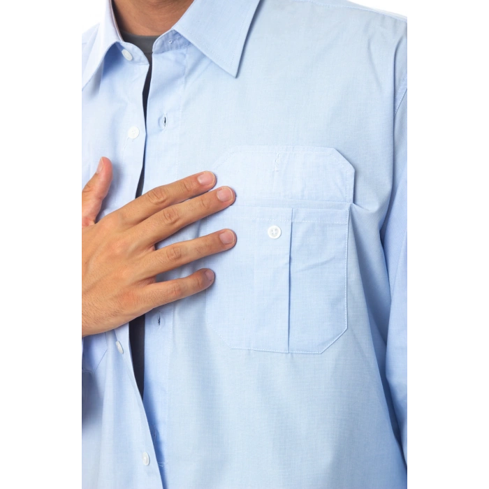 hava kuvvetleri mavi renkli astsubay ve uzman cavus uzun kollu harici gomlek