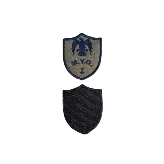 Hava Kuvvetleri Meslek Yuksek Okulu MYO 1 Gri Zemin Kartal Nakisli Mini Tisort Rutbe