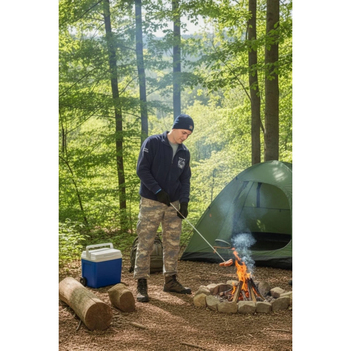 hava kuvvetleri ozel tasarim uzun kollu lacivert renkli tam fermuarli kartal nakisli bato yaka soguk gecirmez polar