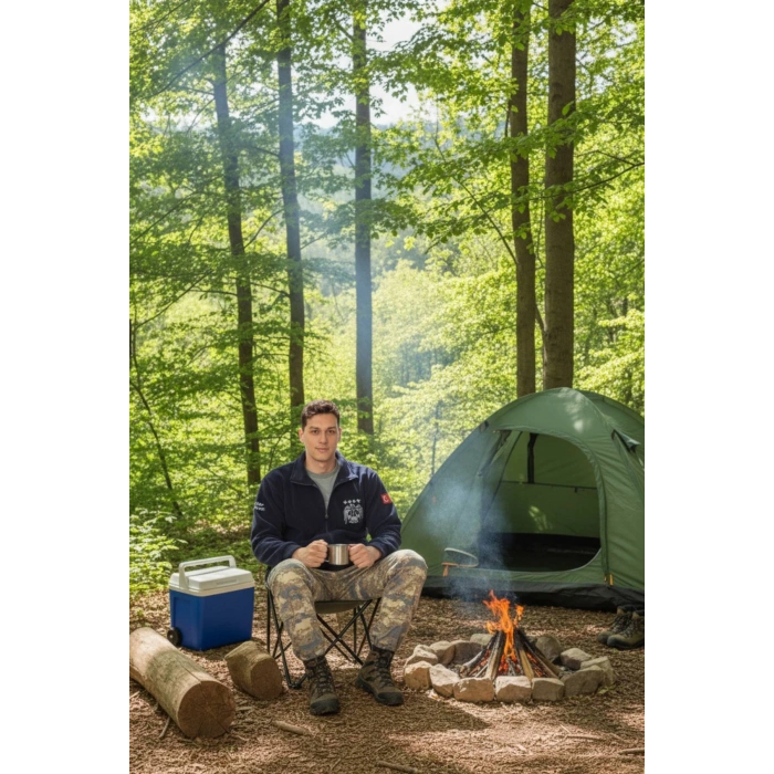 hava kuvvetleri ozel tasarim uzun kollu lacivert renkli tam fermuarli kartal nakisli bato yaka soguk gecirmez polar