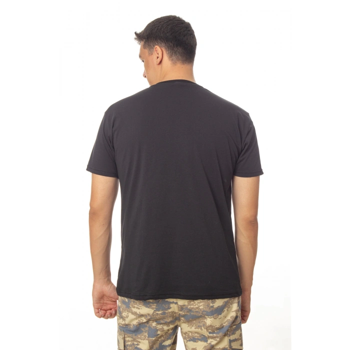 hava kuvvetleri siyah renkli kisa kollu yuvarlak yaka pamuklu f 16 fighting falcon tisort