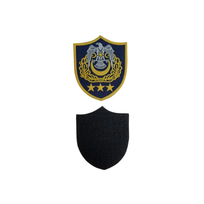 Hava Kuvvetleri Subay Albay Lacivert Zemin Kartal Nakisli Sirmali Mini Plastik Yelek Rutbe