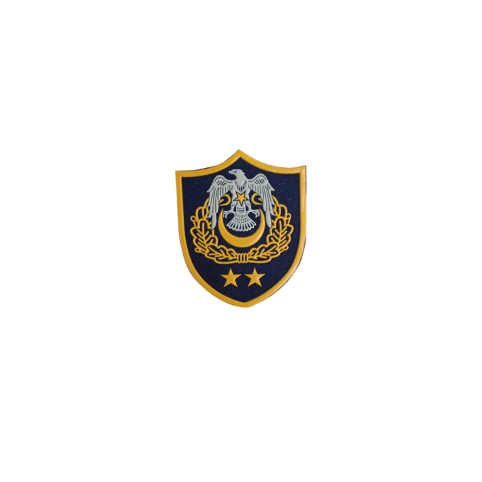 Hava Kuvvetleri Subay Yarbay Lacivert Zemin Kartal Nakisli Sirmali Mini Plastik Yelek Rutbe