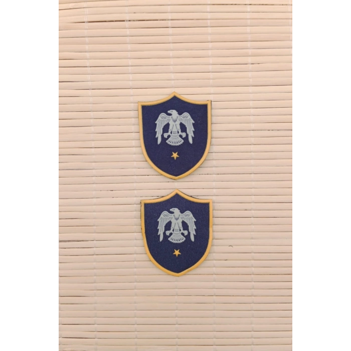 Hava Kuvvetleri Subay Tegmen Lacivert Zemin Kartal Nakisli Plastik Mini Yelek Rutbesi