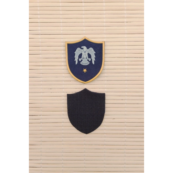 Hava Kuvvetleri Subay Tegmen Lacivert Zemin Kartal Nakisli Plastik Mini Yelek Rutbesi