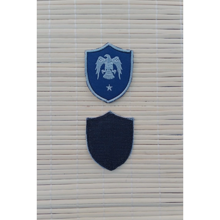 Hava Kuvvetleri Tegmen Lacivert Zemin Kartal Nakisli Mini Polar Rutbe Arma