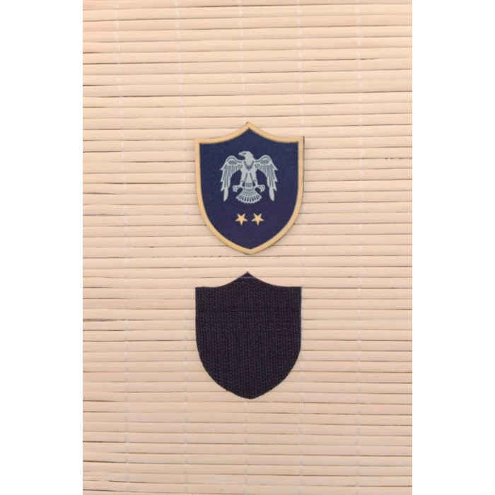 Hava Kuvvetleri Subay Ustegmen Lacivert Zemin Kartal Nakisli Plastik Mini Yelek Rutbe