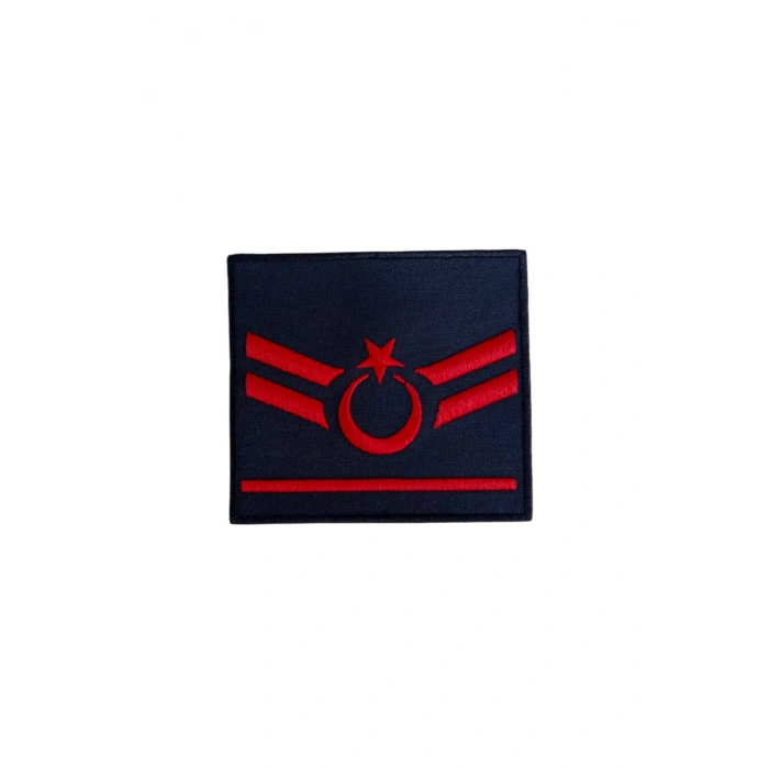 Hava Kuvvetleri Uzman Cavus 1 Kademe Dahili ve Harici Lacivert Bez Nakis Havaci Kol Rutbe