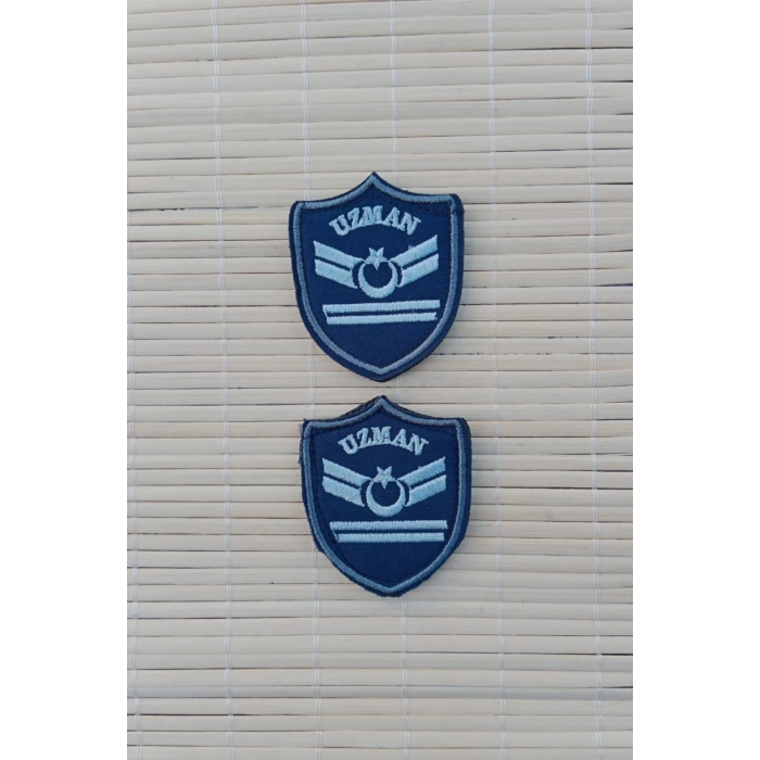 Hava Kuvvetleri Uzman Cavus 2 Kademe Lacivert Zemin Nakisli Mini Polar Rutbe Armasi