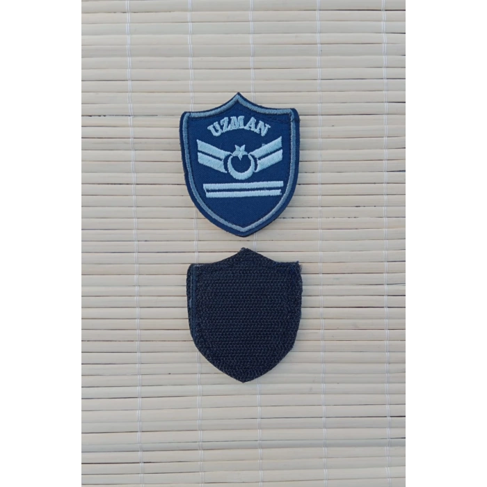 Hava Kuvvetleri Uzman Cavus 2 Kademe Lacivert Zemin Nakisli Mini Polar Rutbe Armasi