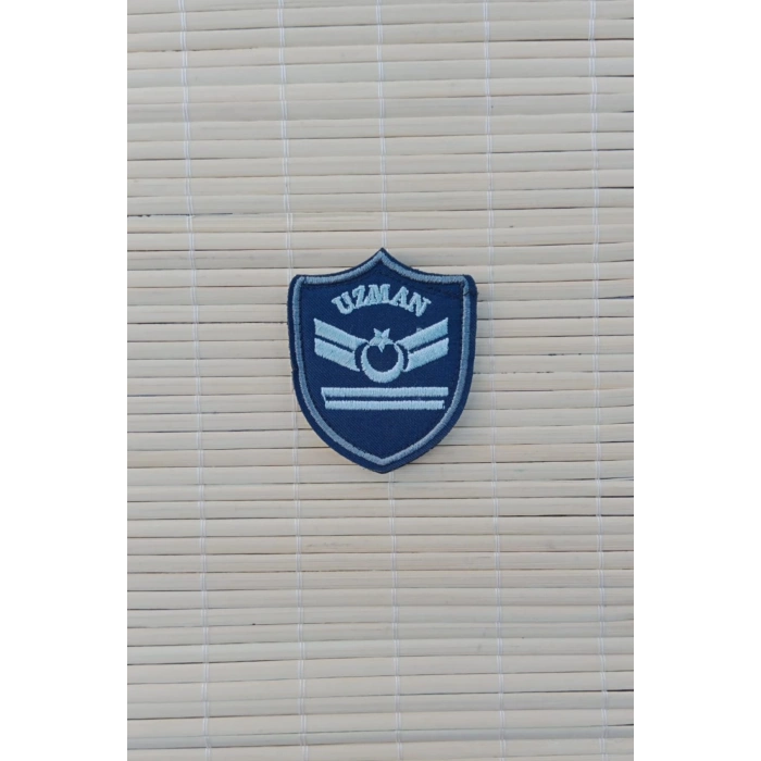 Hava Kuvvetleri Uzman Cavus 2 Kademe Lacivert Zemin Nakisli Mini Polar Rutbe Armasi